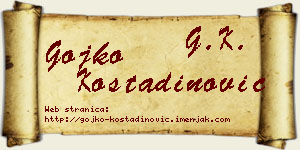 Gojko Kostadinović vizit kartica